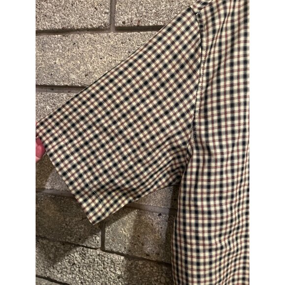 Checkered Button-Up Shirt With "Call My Stylist" Back Print By Sumwon Size L - Picture 4 of 6